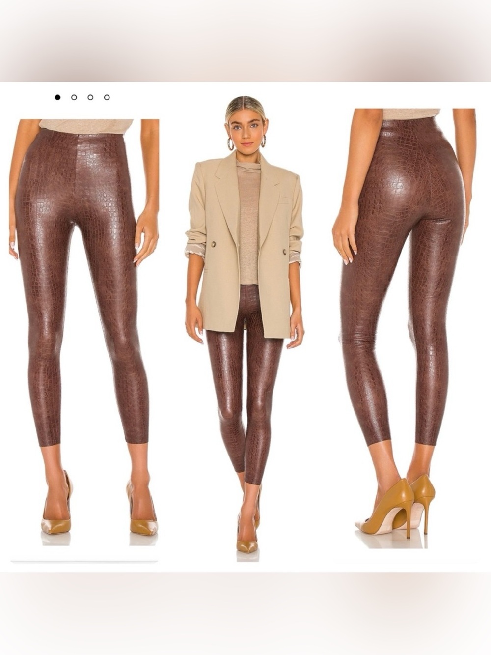 Commando Faux Leather Animal Legging in Brown Croc Size Medium